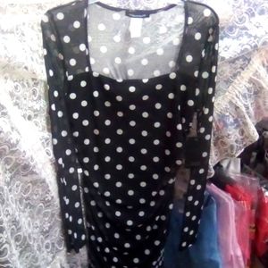 Women's Caution to the Wind Polka Dots Ruched Mesh. NEW with TAG. SIZE M.